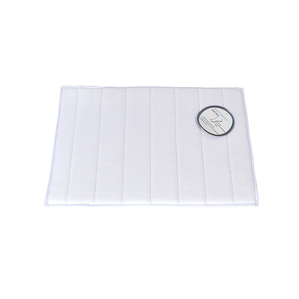 Medium-Sized, Memory Foam Bath Mat in White