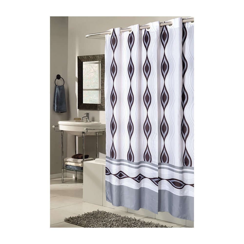Shower Stall-Sized, EZ-ON "Harlequin" Polyester Shower Curtain