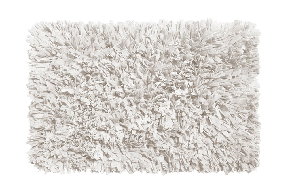 Paper Shag Cotton / Poly Blend Bath Mat, White