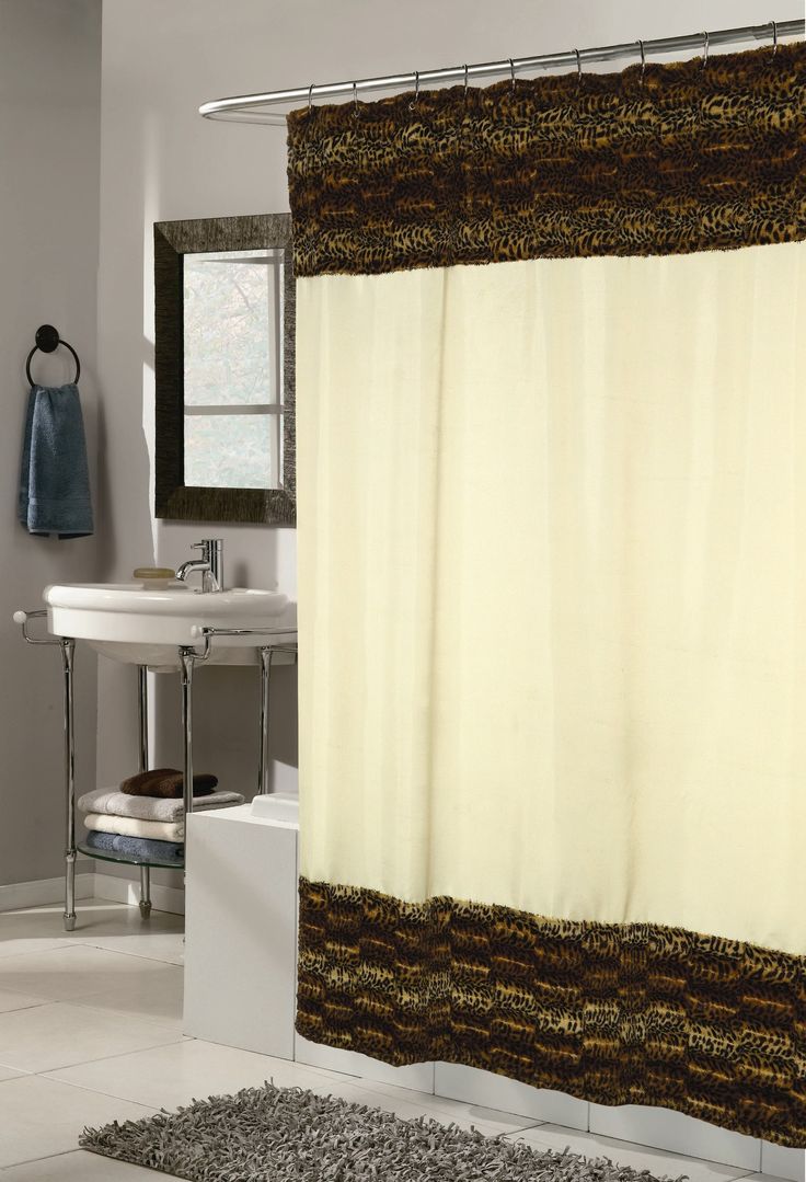 "Zuri" Faux Fur-Trimmed Shower Curtain