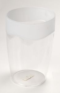 Clear with Frosted Trim, Rib-Textured Waste Basket