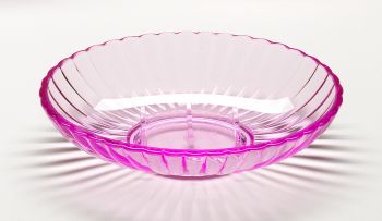 Pink, Rib-Textured Soap Dish