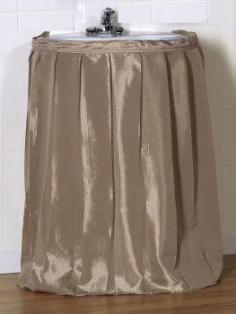 "Lauren" Diamond-Piqued, 100% Polyester Sink Drape in Linen