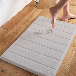 Large-Sized, Memory Foam Bath Mat in White