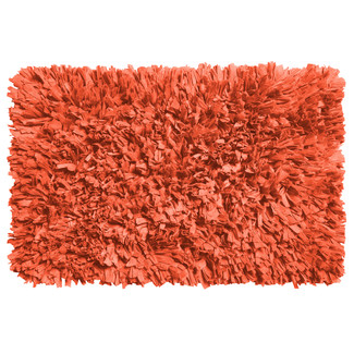 Paper Shag Cotton / Poly Blend Bath Mat, Burnt Coral