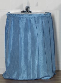 "Lauren" Diamond-Piqued, 100% Polyester Sink Drape in Light Blue