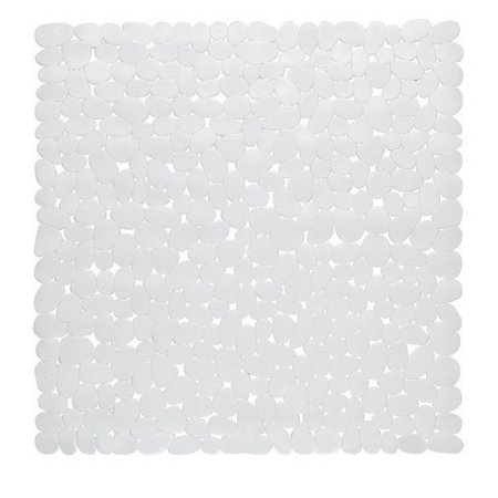Stall Size"Pebbles" Vinyl Bath Mat in white