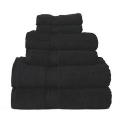 Superior-900GSM-Egyptian-Cotton-6-Piece-Towel-Set (Color: Black, size: 6PC Set)